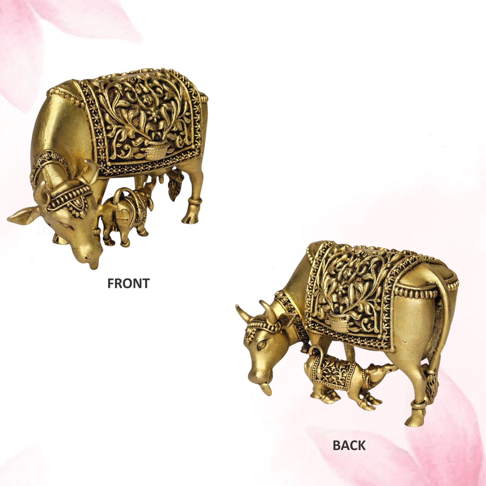 Brass Vastu Trunk Up Brass Gaay Statue Pair - Image 5